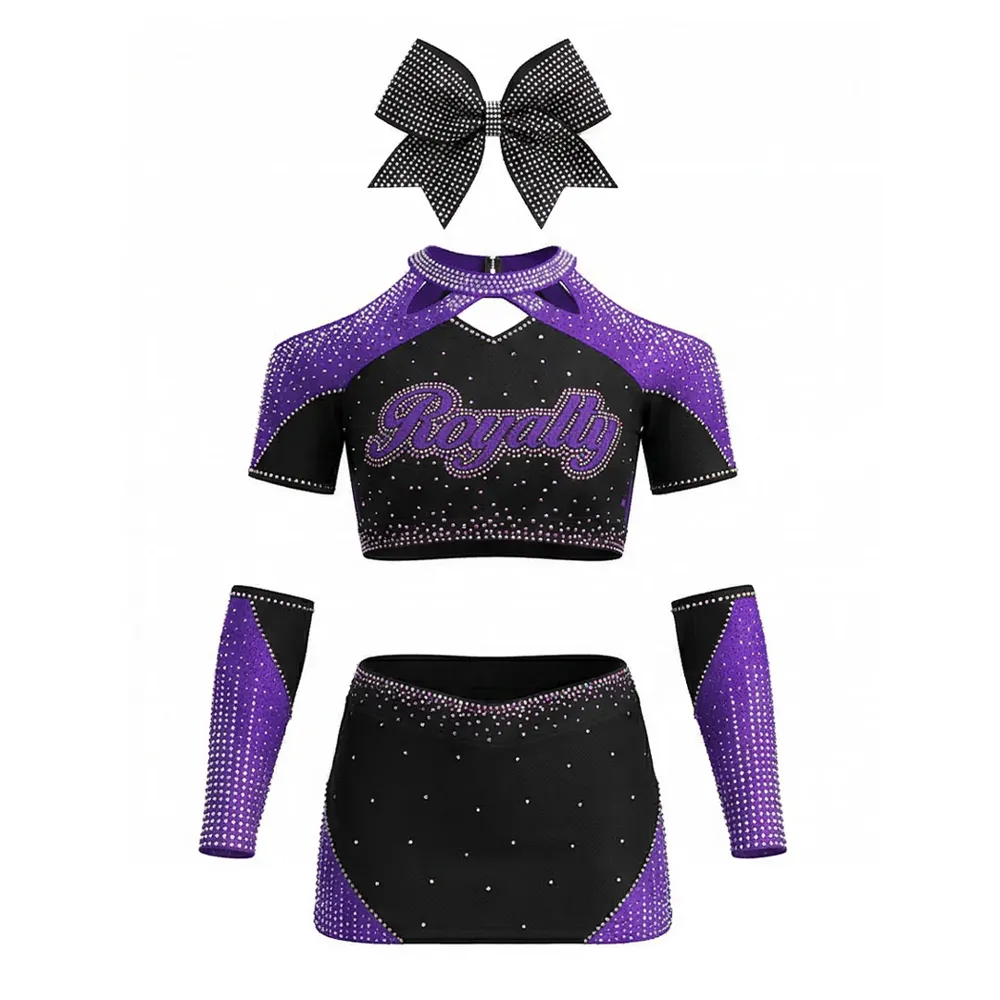 Breathable Youth Cheerleading Uniforms Warm up Girls Cheerleader Costume Outfit Combo for Ladies Competition – photo 5