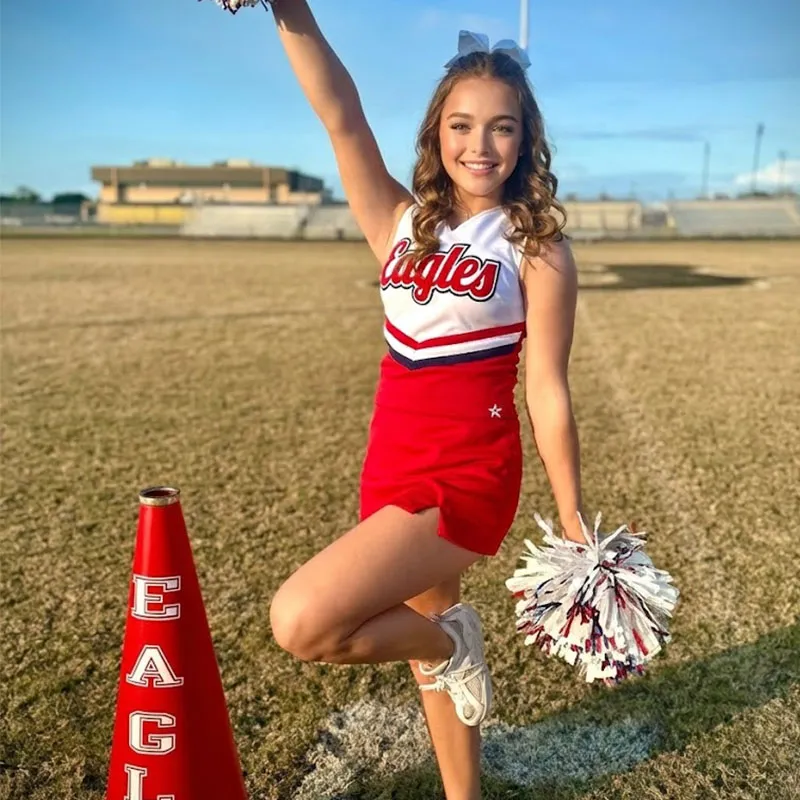 Hot Selling High School Cheerleading Uniforms Black and White Sportswear Clothes-Cheerleading Attire for School Cheerleading – photo 2