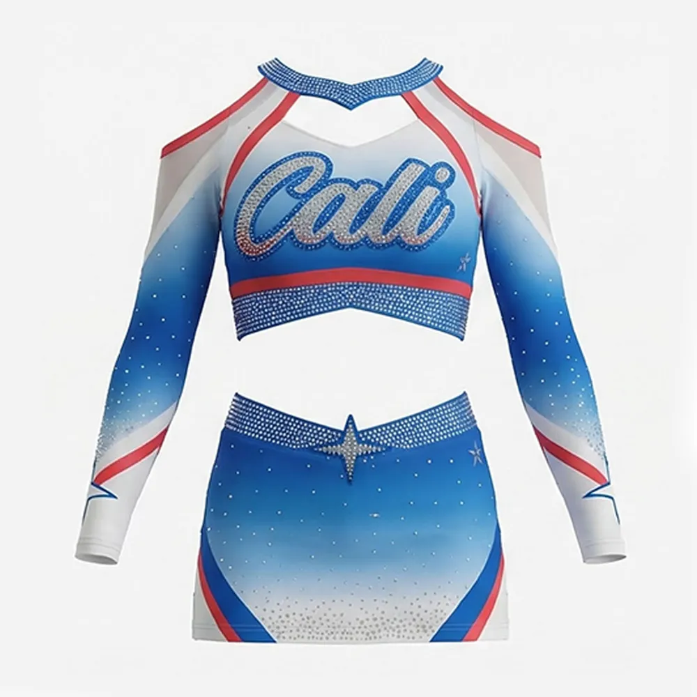 Customizable Girls' Cheerleading Outfit Design Rhinestone-Embellished Cheerleading Uniforms Service for Adults Sets – photo 2
