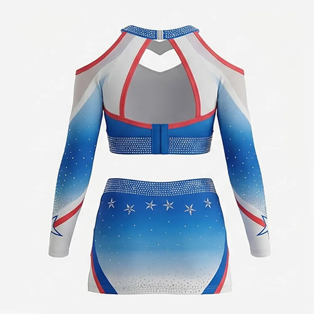 Customizable Girls' Cheerleading Outfit Design Rhinestone-Embellished Cheerleading Uniforms Service for Adults Sets – photo 3