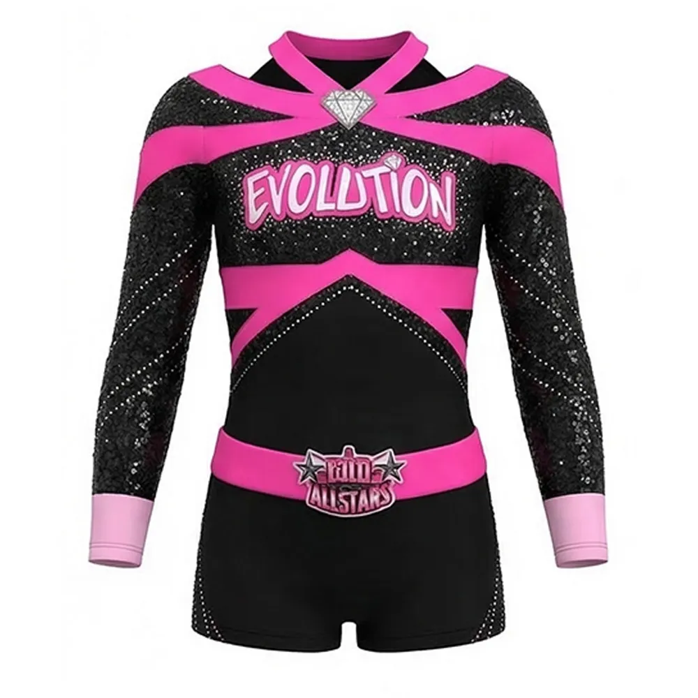 Girls Cheerleading Dance Outfits Letter Print Spandex Cheerleader Costume Warm up Cheerleading Uniform – photo 2