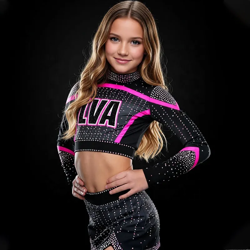 Cheerleading Uniforms Youth Cheer Set Spandex Polyester 240gsm Practice Wear Sizes XS-3XL – photo 2