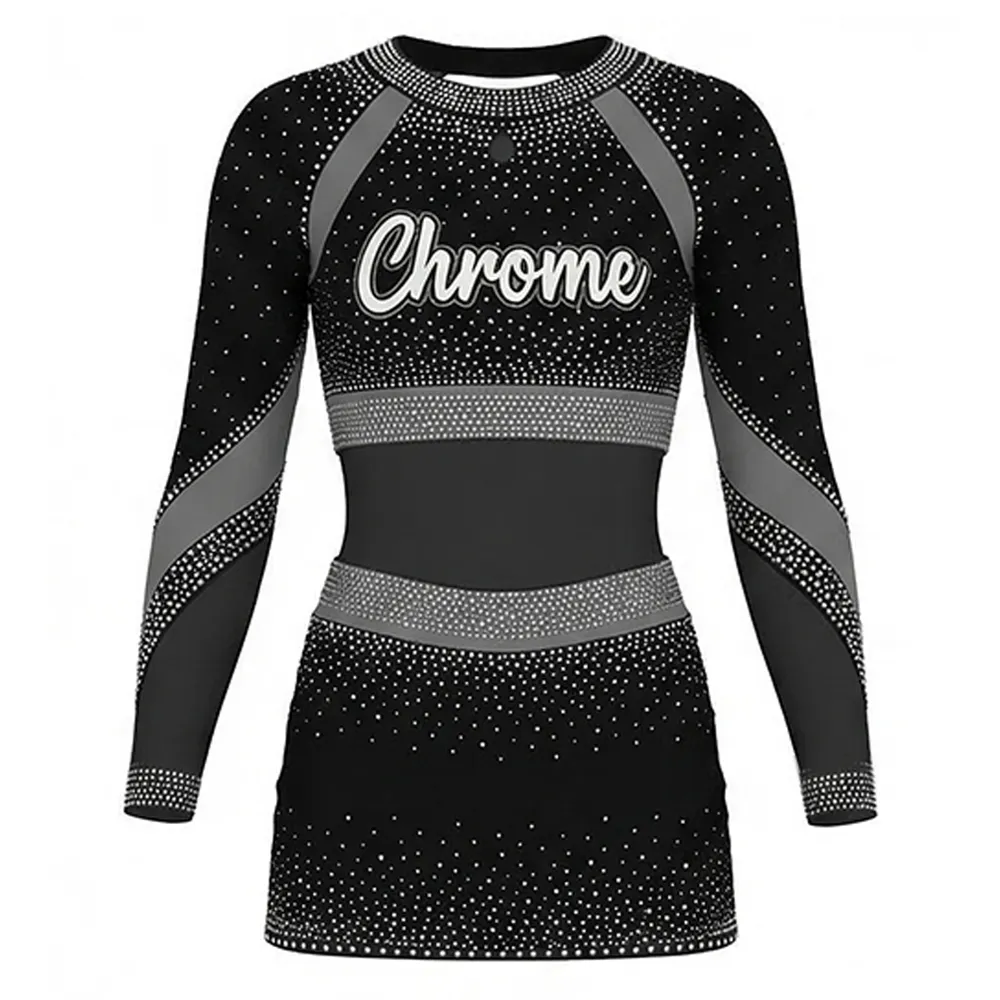 Customize Cheerleader Cheerleading Uniforms Long Sleeve Cheer Uniform for Competition – photo 2
