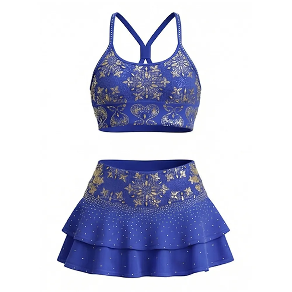 Girls Cheerleading Uniform Set Rhinestone Sublimation Warm-Up Kit for School and Competition – photo 3