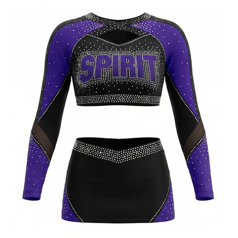 Plus Size Rhinestone Cheer Dance Costume Design Your Own Girls Cheerleading Uniforms for Dance – photo 3