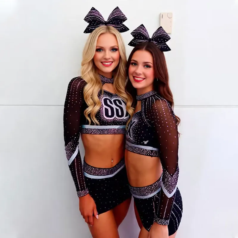 Girls Cheerleading Uniform Set Printed Spandex Cheer Competition Outfit MOQ 20 – photo 4