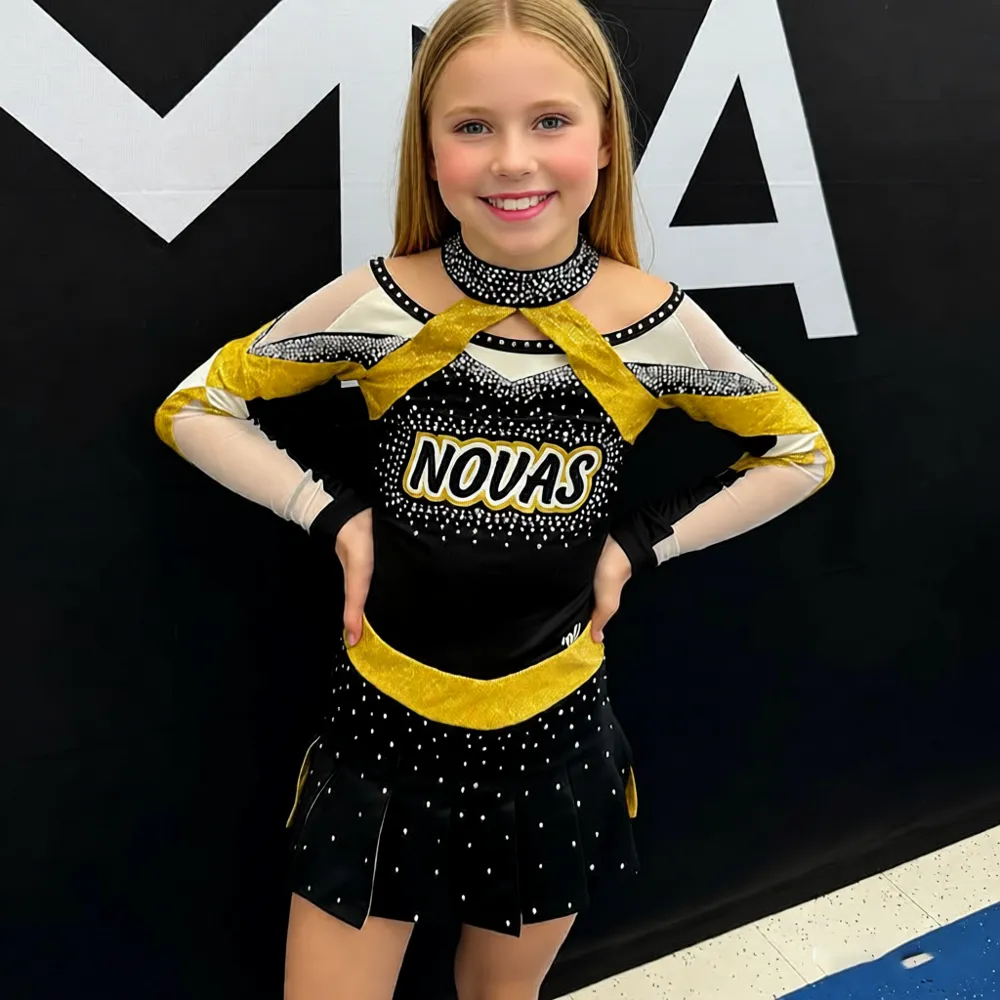 Cheerleading Uniform Breathable Mesh Panel Cheer Squad Summer Sports Competition Training Costumes – photo 3