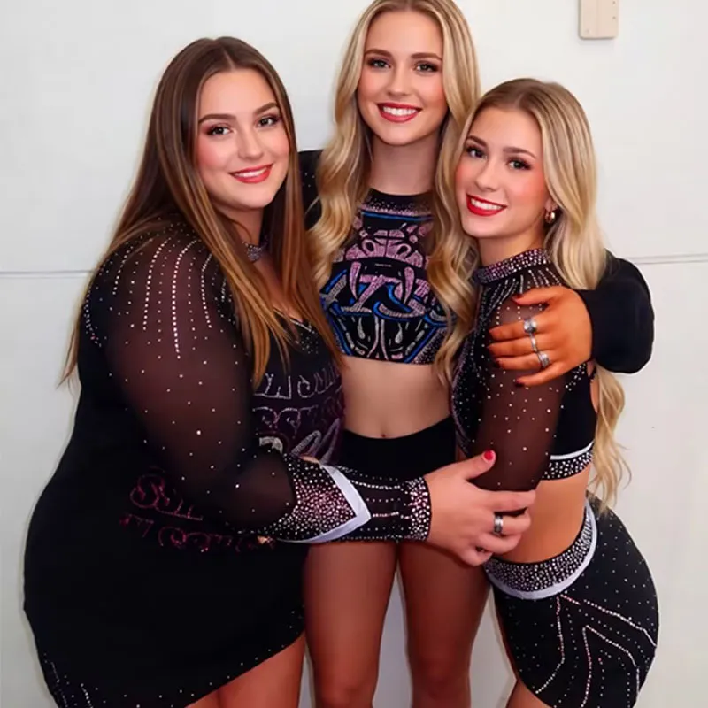 Cheerleading Uniform Breathable Mesh Panel Cheer Squad Summer Sports Competition Training Costumes – photo 4