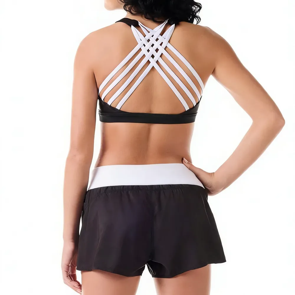 Shiny Rhinestones Shirts & Tops Back Strap Wear Sparkle Design Cheer Practice Wear Shell Shorts 2 Sets Uniforms – photo 2