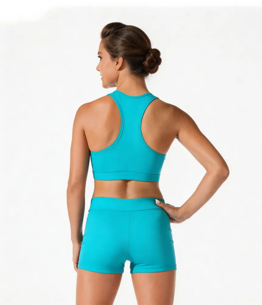 Rhinestones Shirts & Tops Wear Sparkle Racerback Design Shiny Cheerleading Practice Wear Shell Shorts Uniforms – photo 4
