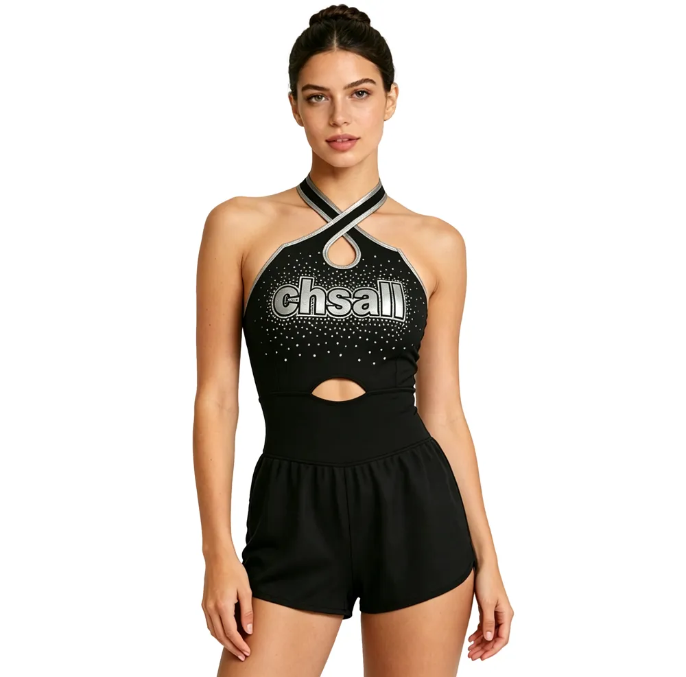 Direct Customizable Cheerleading Uniform Rhinestone Shorts Cheer Wear Teams High Stretch Competition Practice – photo 2