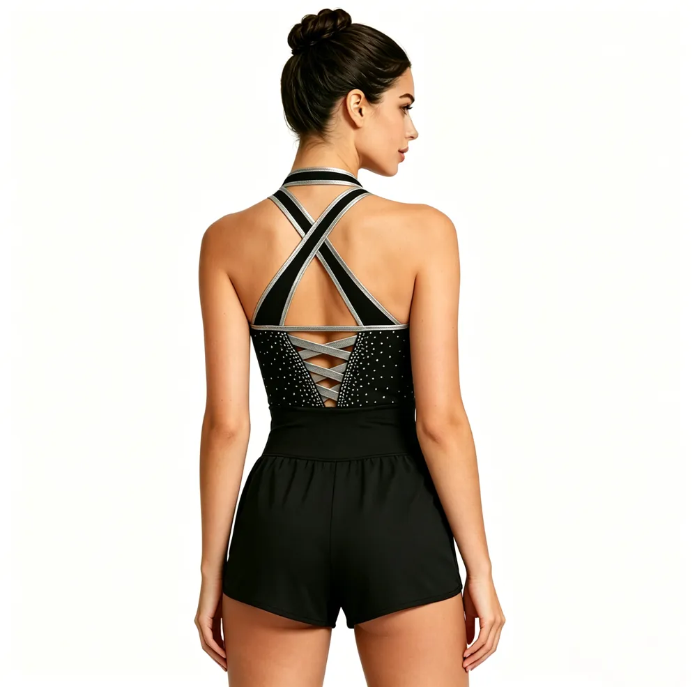 Direct Customizable Cheerleading Uniform Rhinestone Shorts Cheer Wear Teams High Stretch Competition Practice – photo 3
