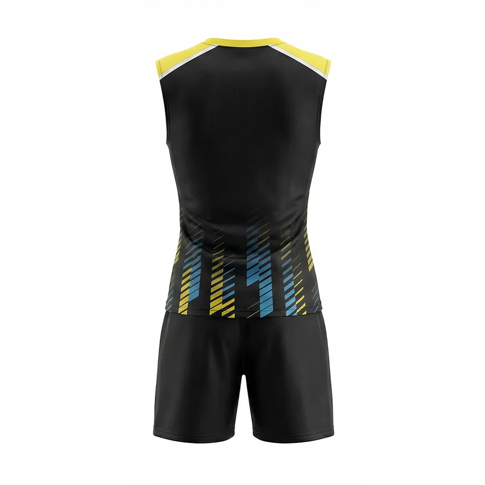 Athletic Boys Cheerleading Outfit Black Yellow Blue Sleeveless Top CHSALL Cheer Uniform for Practice – photo 3