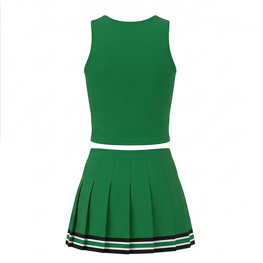Team Green White Cheerleading Uniform with CHSALL Logo for Pep Rallies and Competitions – photo 4