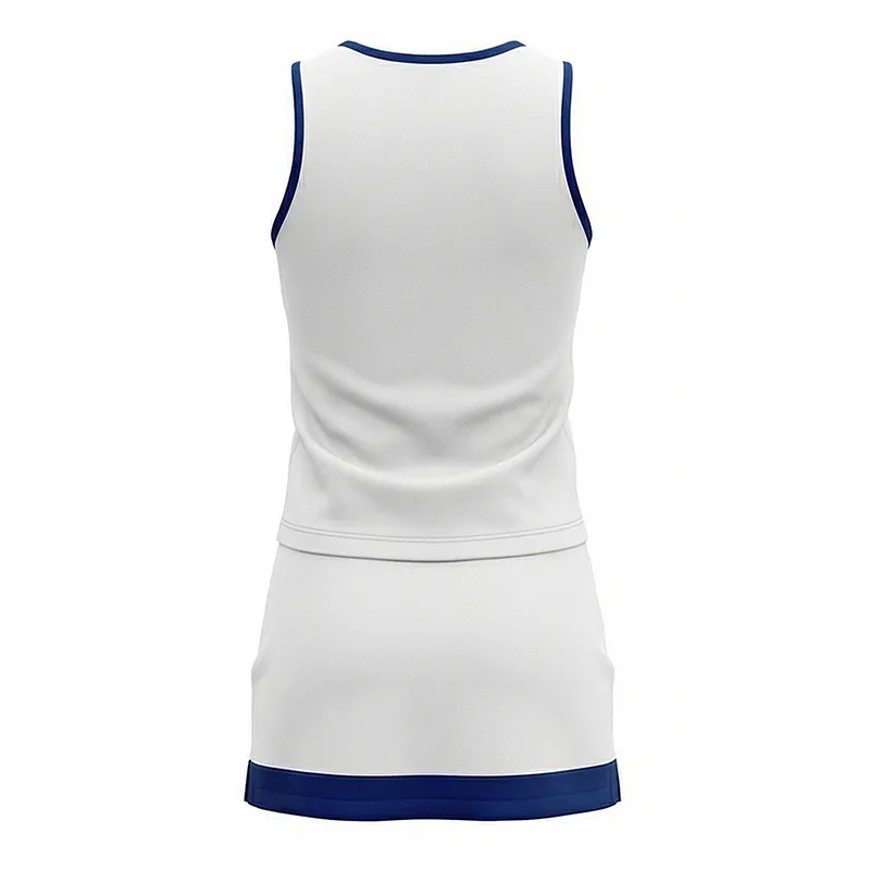 Classic Cheerleading Dress White Blue Cheerleading Uniform for School Spirit and Football Events – photo 4