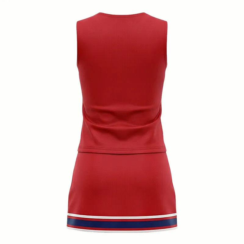 Team Red Blue Bulldogs Cheerleading Uniform Set with Mascot for Competitive Cheer Performances – photo 4