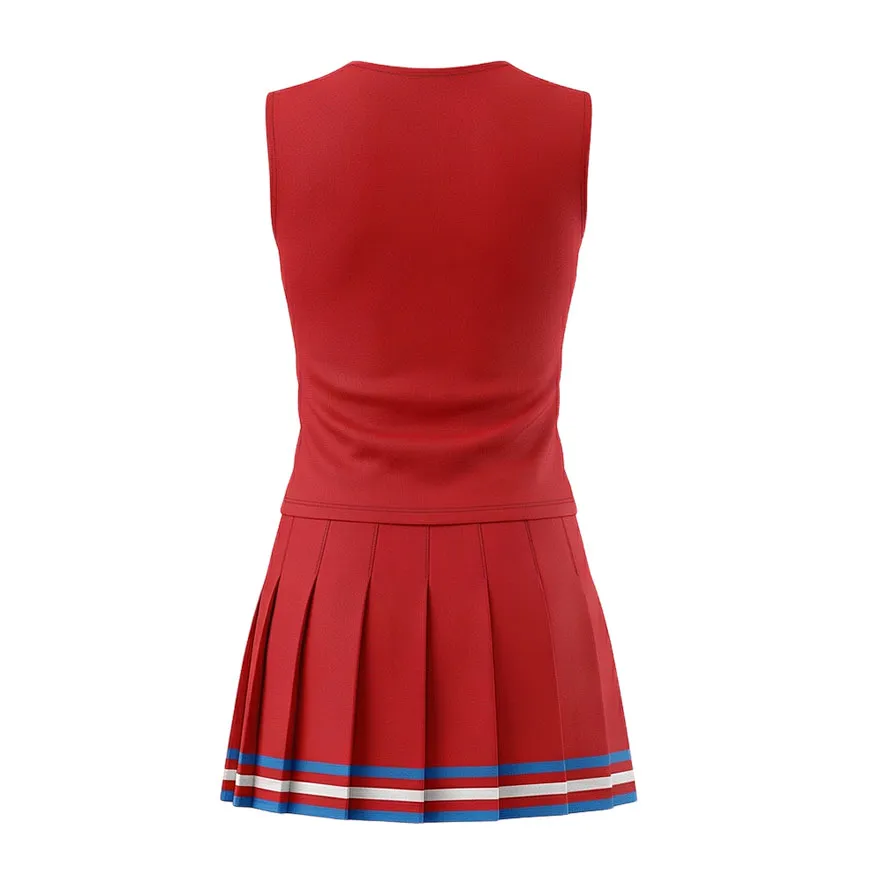 Red White Blue Cheerleading Uniform CHSALL Logo for High School Basketball Games for Pep Rally – photo 4