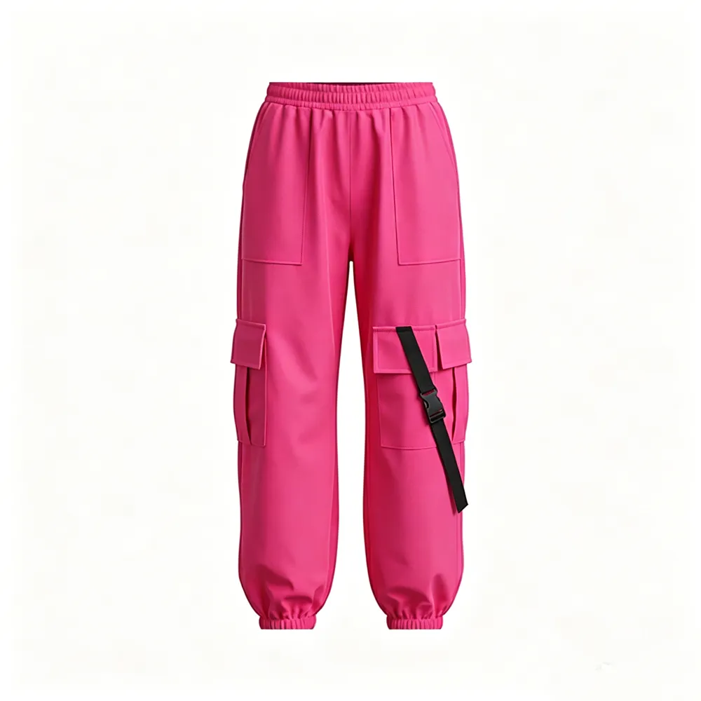 Bright Neon Kids Streetwear Cargo Pants Hip Hop Dance Costume for Jazz Stage Competition – photo 3