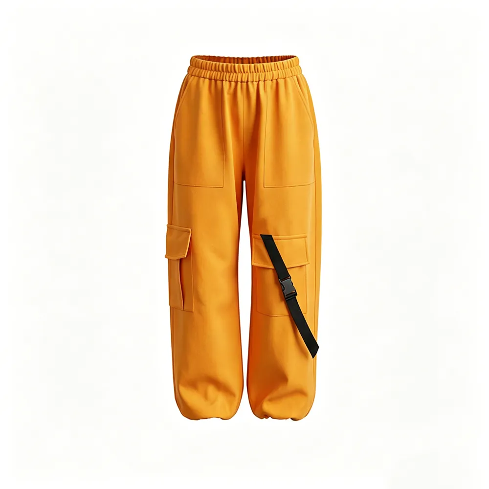 Kids Neon Color Loose Cargo Pants Hip Hop Dance Outfit with Elastic Waist for Stage Performance – photo 3
