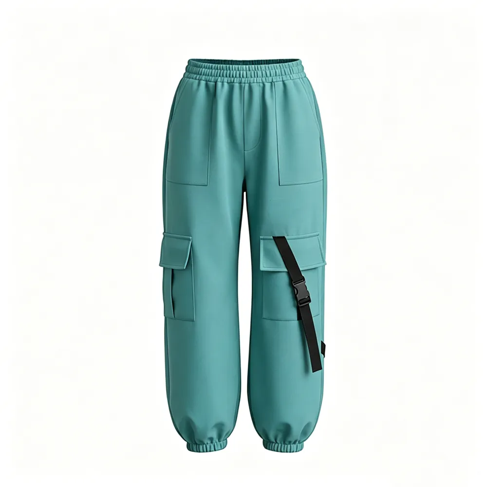 Children Neon Color Loose Fit Cargo Pants with Elastic Waist for Hip Hop Dance & Stage Show – photo 3