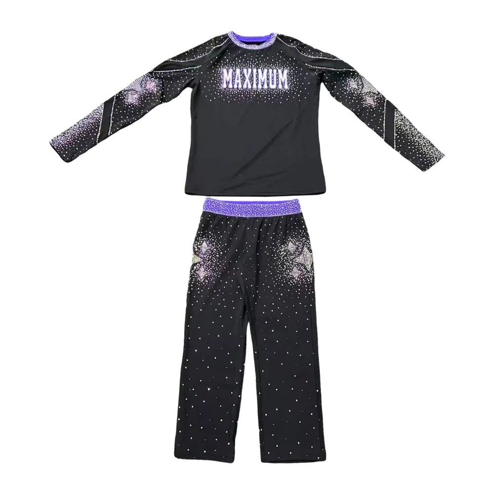Long Sleeve Cheerleading Uniform Spandex Acrylic Elastic Waist Design Cheerleader Outfits Sets for Cheer Teams – photo 4