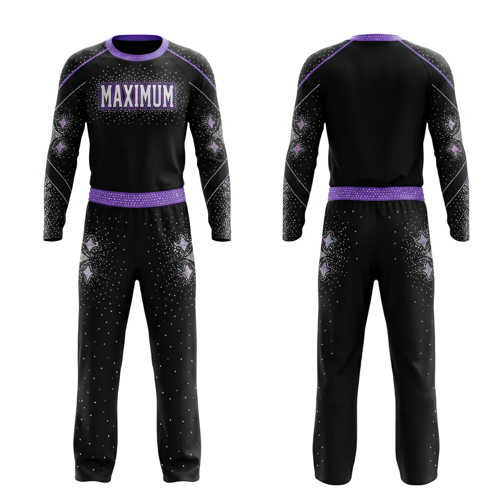 Long Sleeve Cheerleading Uniform Spandex Acrylic Elastic Waist Design Cheerleader Outfits Sets for Cheer Teams – photo 5