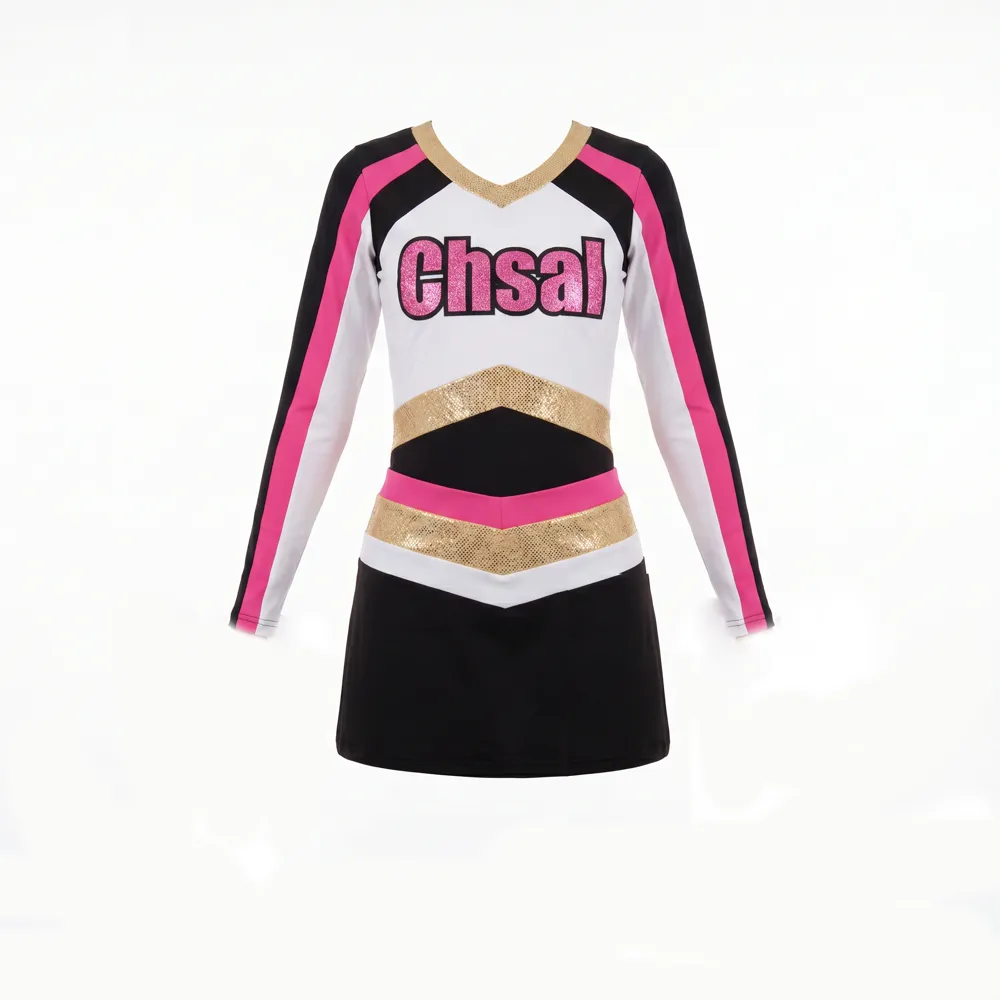 Varsity Cheerleading Costume with Color Block Design for School Spirit and Basketball Events – photo 2