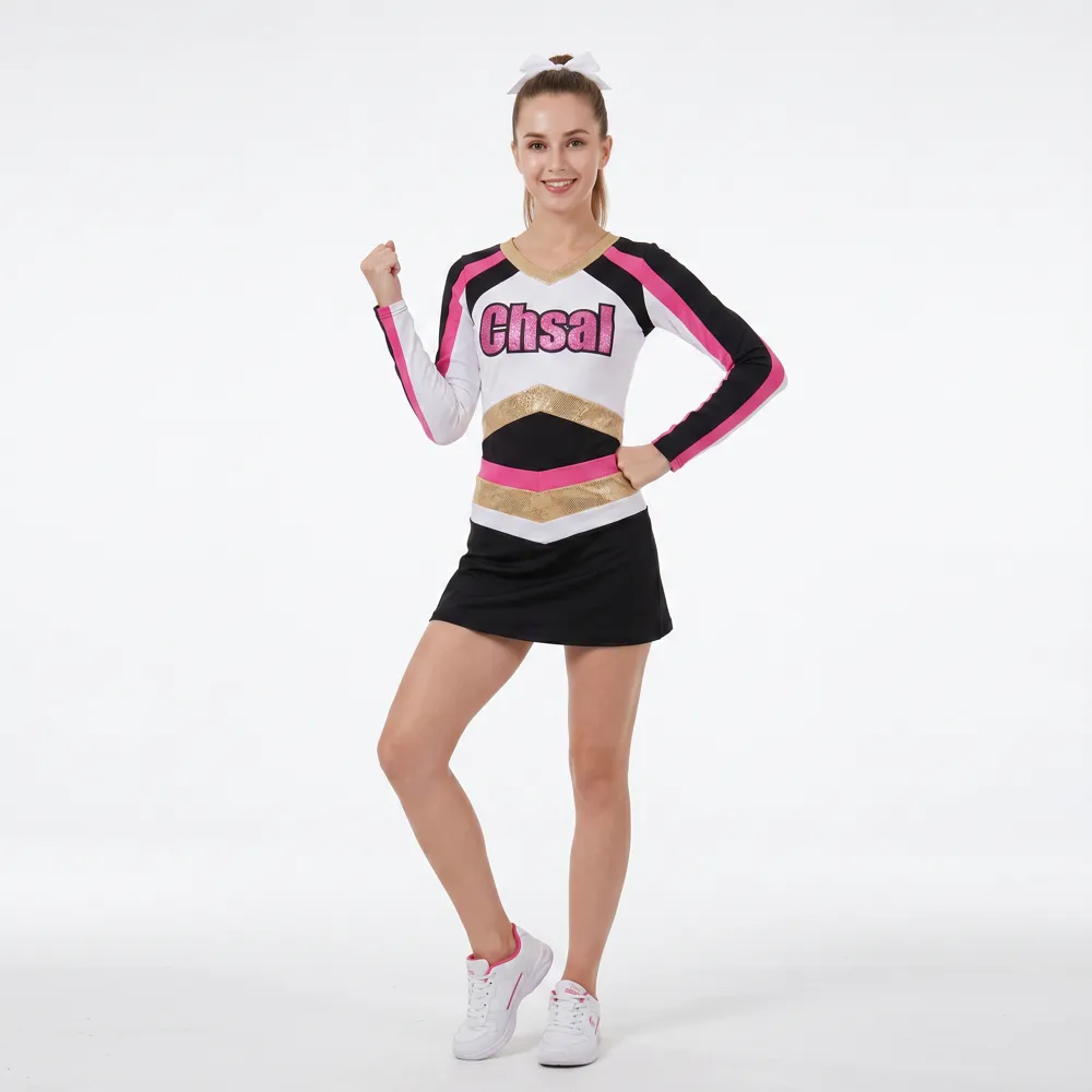 Varsity Cheerleading Costume with Color Block Design for School Spirit and Basketball Events – photo 3