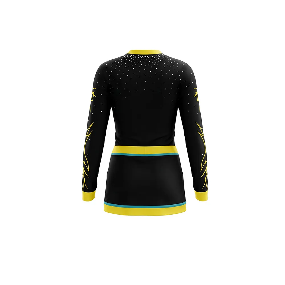 Bold Competition Cheer Uniform with Logo and Contrast Waistband for High School Spirit Events – photo 4