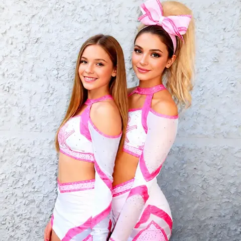 Women Children's Cheerleader Uniform Sweevless Crop Top Skirt Pom Pom Headwear Cheerleading Dance Costume Set Spandex/Polyester