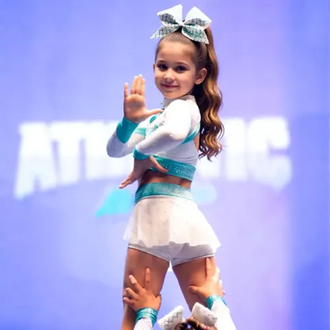 Made Cheer Long Sleeve Cheer Outfit with Shorts, Breathable Team Competition & Practice Training Wear for Girls