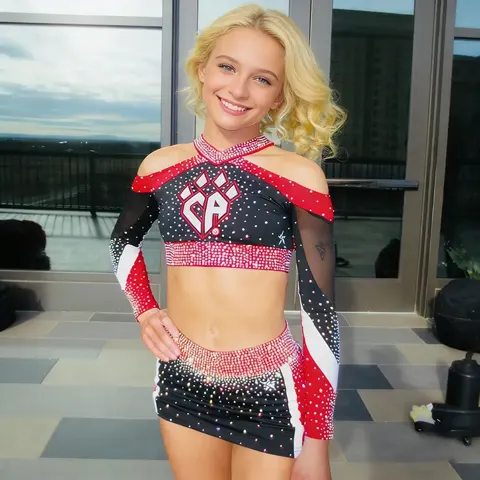 Children's Cheerleading Uniform Sets Design Pattern Spandex/Polyester Digital Print for Cheer Teams