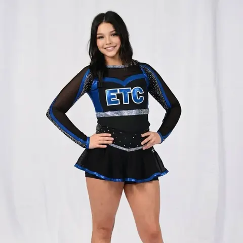 Children's Dance Cheerleading Uniform School Cheer Skirt Top Set Spandex/Polyester Blend for Competitions