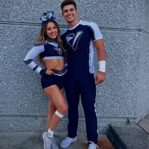 Best Quality Children's ALL Star Cheerleading Uniform Sets Rhinestone Cheer Designs Spandex/Polyester