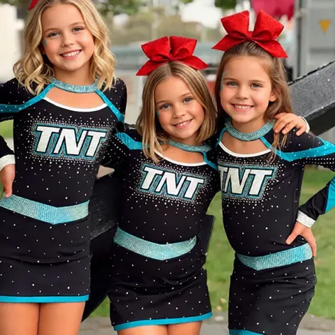 Women's All-Star Cheerleading Uniform Sets Spandex/Polyester for Rugby Match
