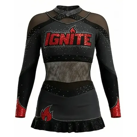 Hot Selling Girls Cheer Uniform Sets Embroidery Logo New Design Spandex/Polyester Shiny Rhinestones Basketball