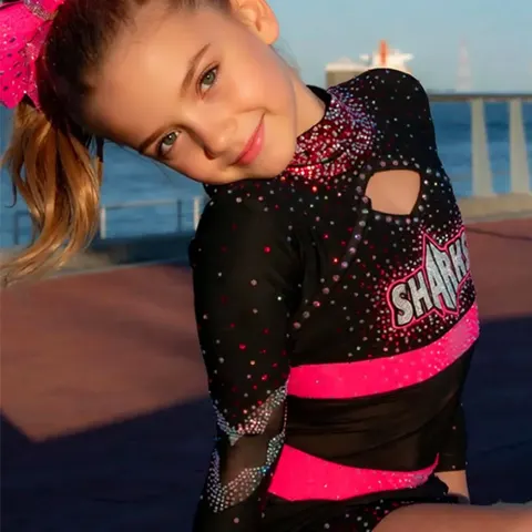 New Arrivals Cheerleading Warmup Tracksuit Rhinestone Cheer Practice Cheer Warm Ups Training Wear