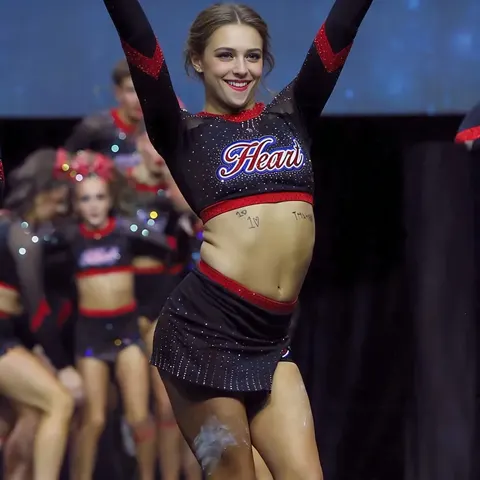 Cheerleading Uniform Two Piece Top and Skirt Set for Junior High School Cheer Team Daily Training Competition Wear