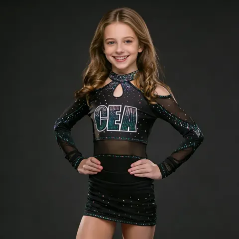 CheerLeading Uniform Breathable Stretch Fabric Quick Dry Lightweight Cheerleading Uniforms For Competition Performance