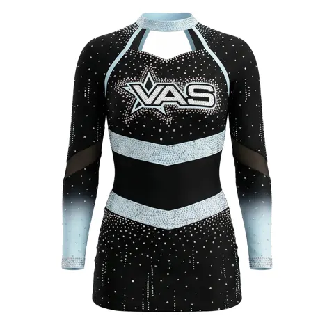 Customizable Girls Cheerleading Uniforms Logo Polyester/Spandex Rhinestone Accents for Team Competitions Performances
