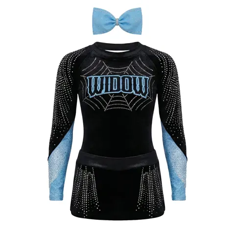 Cheerleader Outfit Kids Cheer Uniform Rhinestone Dance Costumes Sublimation Cheerleading Uniforms for Women