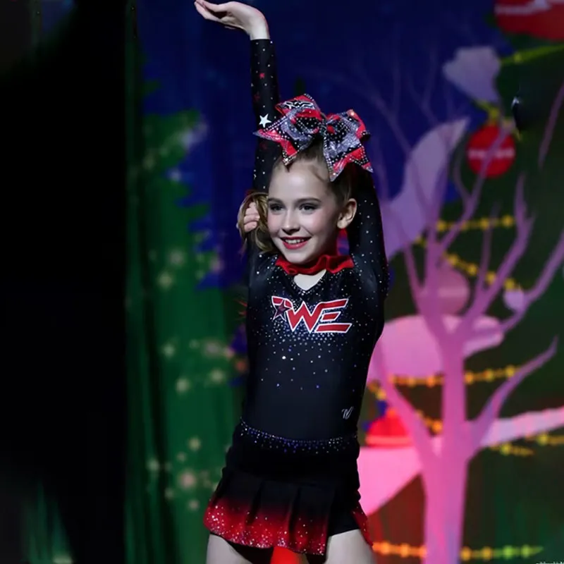 New Your Own Design Youth Cheerleading Uniform Sets Sparkle Design Women's Spandex/Polyester Cheer