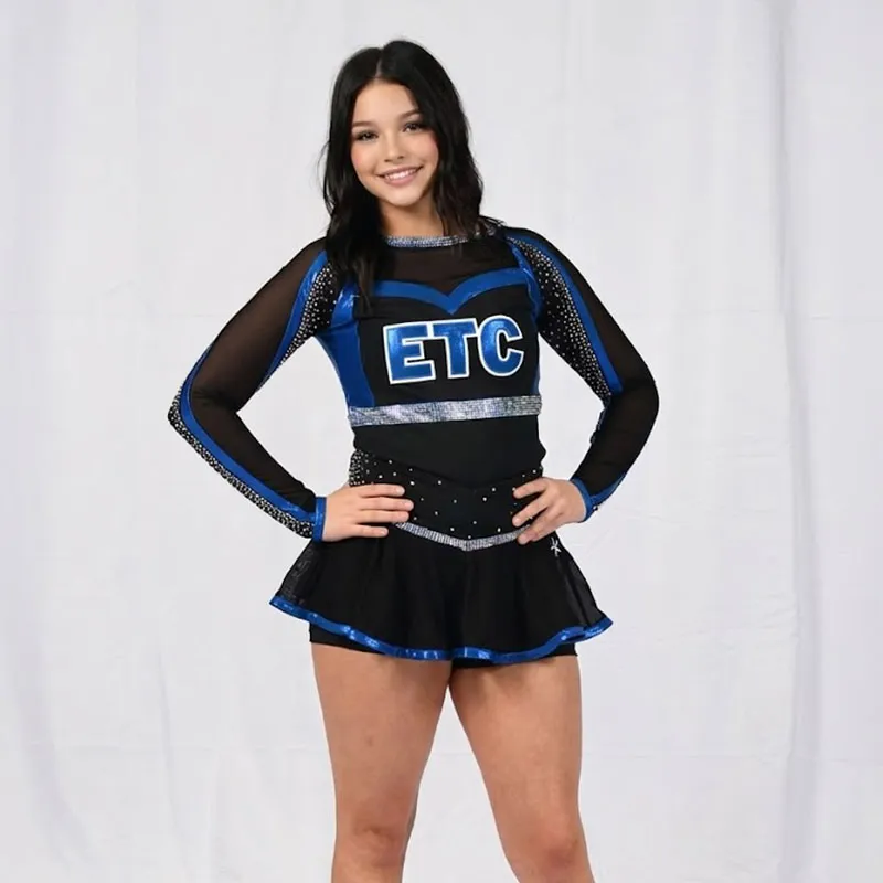 Children's Dance Cheerleading Uniform School Cheer Skirt Top Set Spandex/Polyester Blend for Competitions