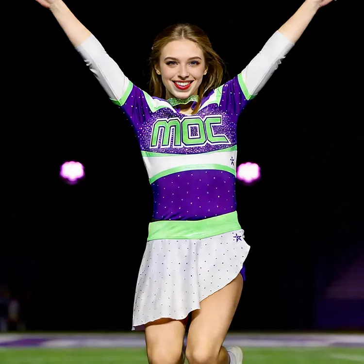 New Design Cheerleading Uniforms Beautifully Designed Made Fabric Free of Charge for Festival Celebration