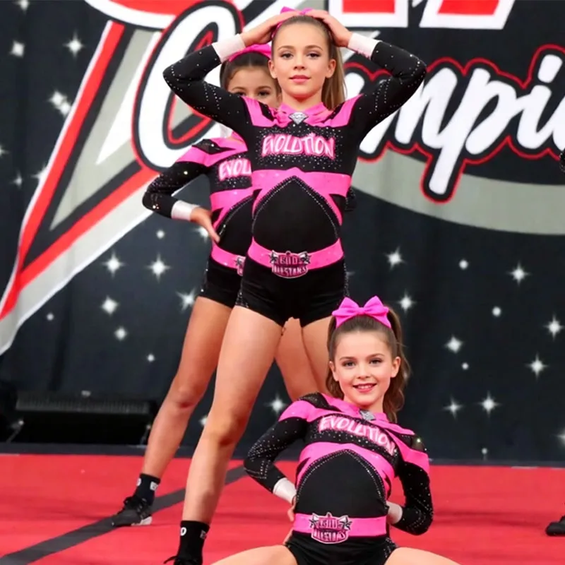Children's All Star Cheerleading Uniform Sets Spandex Costume Logo for Various Competitions