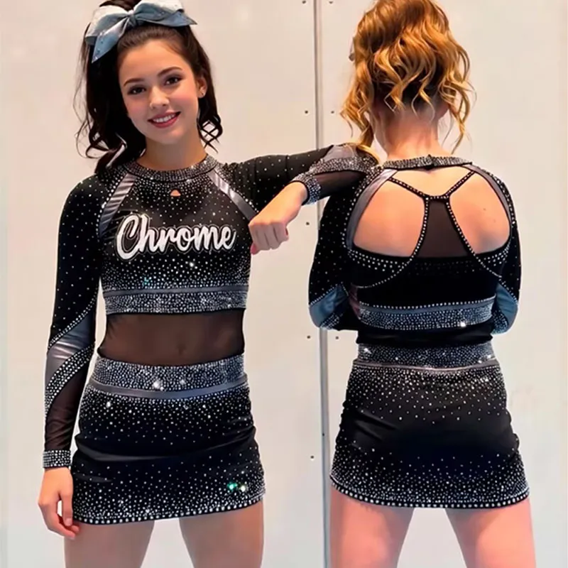 Customize Cheerleader Cheerleading Uniforms Long Sleeve Cheer Uniform for Competition