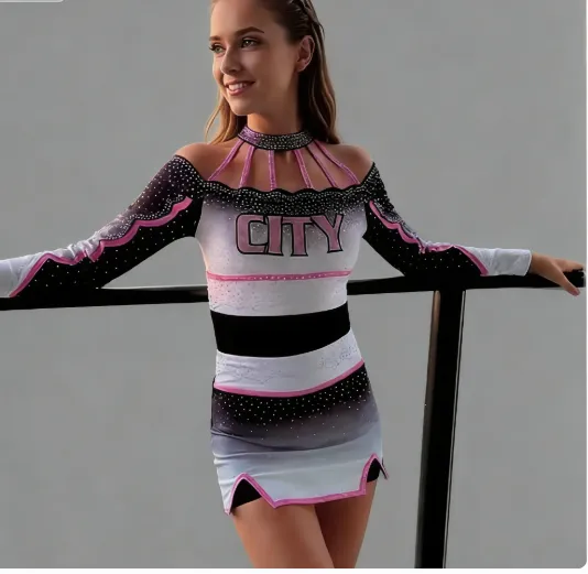 Sublimated All-Star Cheerleading Uniforms Practice Wear All-Star Rhinestone Sets Cheerleading All-Sta