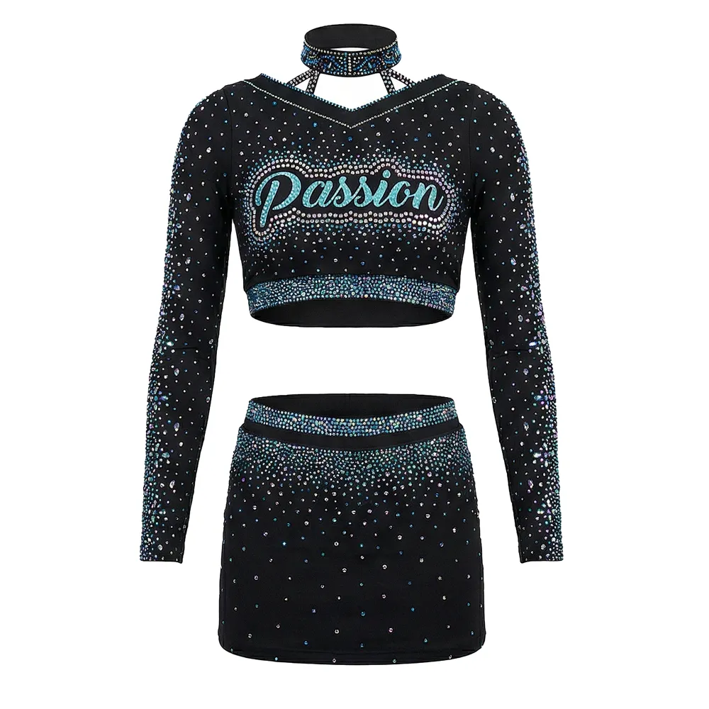 High School Cheerleading Uniform Lightweight Soft Fabric High Elasticity Great for Competition