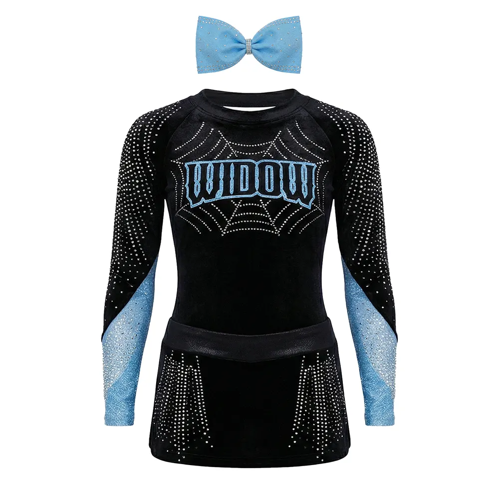 Cheerleader Outfit Kids Cheer Uniform Rhinestone Dance Costumes Sublimation Cheerleading Uniforms for Women